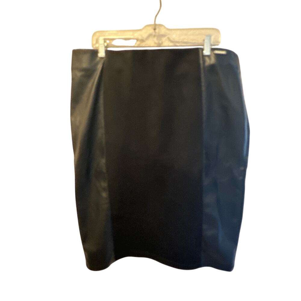 ⭐️ Women’s Marc New York Black Faux Suede and Faux Leather Pencil Skirt Size XL